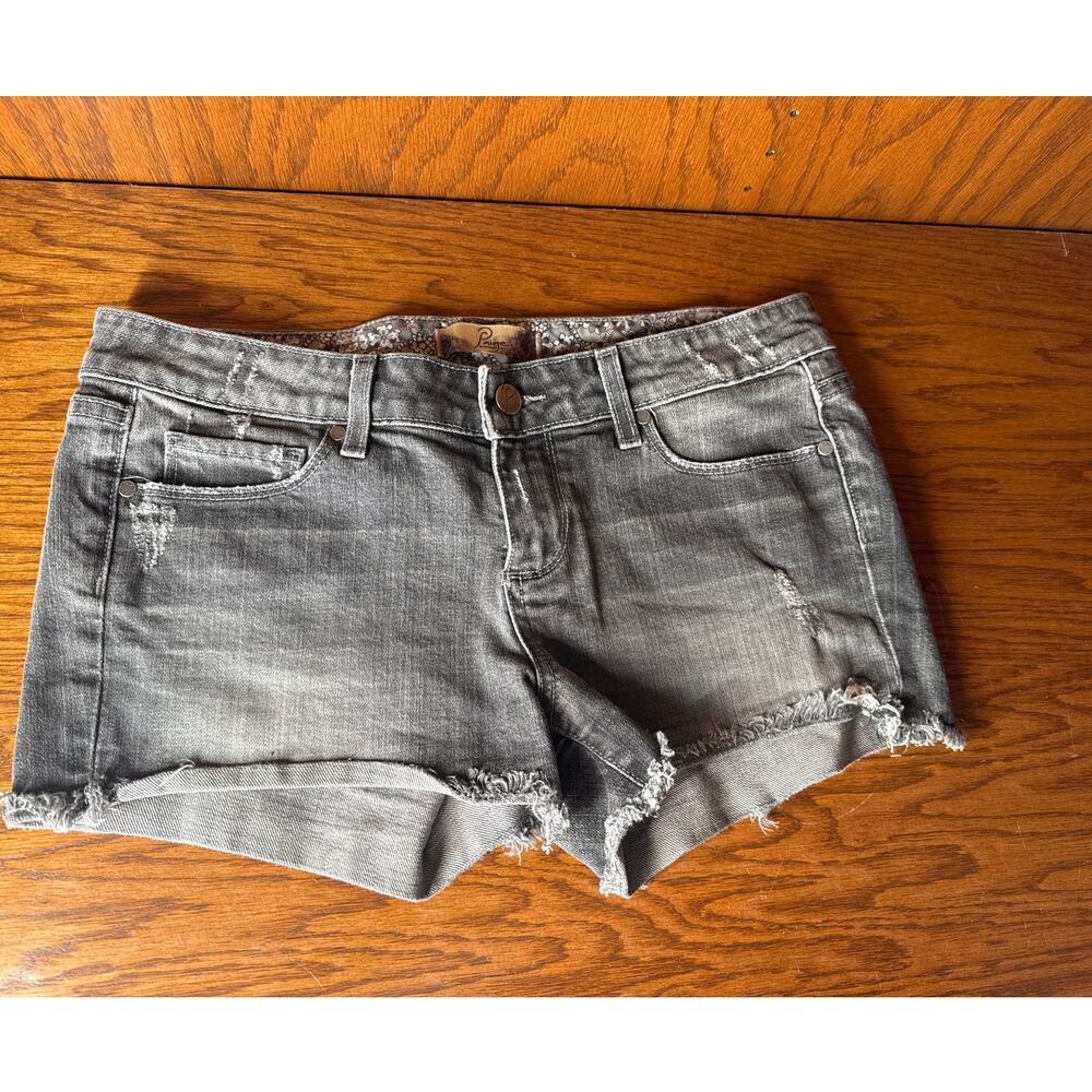 Paige Denim Distressed Cut Off Shorts Gray Size 29 Raw Hem Festival